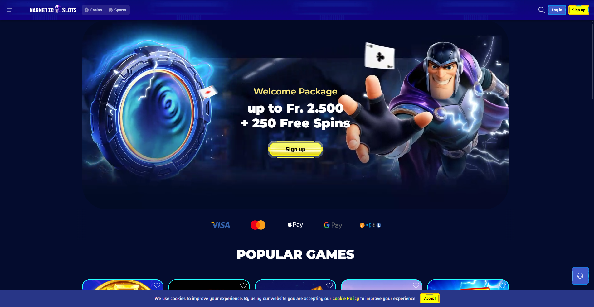 Magneticslots casino home page